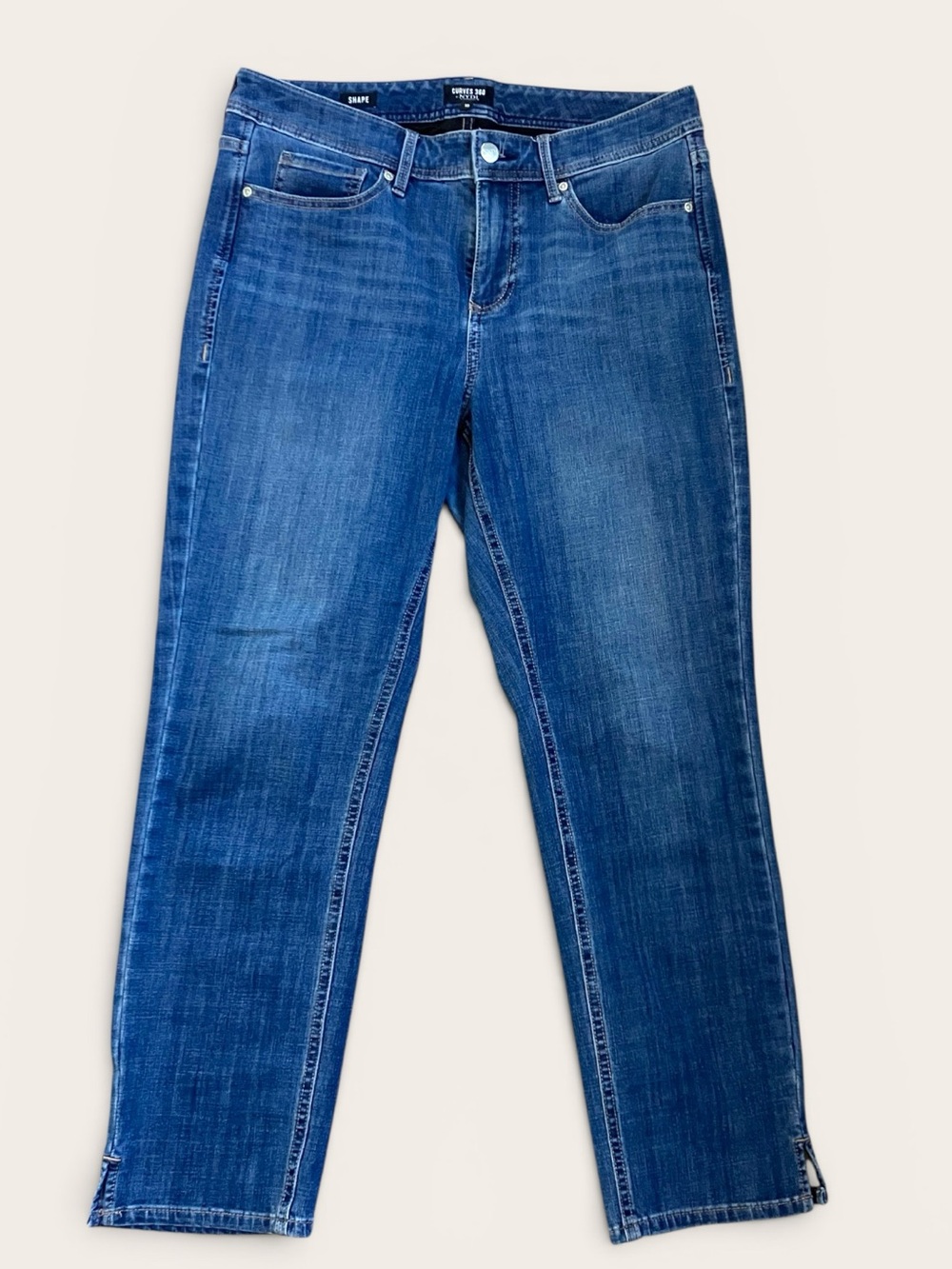 NYDJ Curves 360 blue jeans, medium wash, size 10 Marilyn 30 x 27”